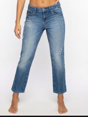 Women's Aeropostale Mid-Rise SKINNY Straight Crop Jeans - Blue (SIZE:6)